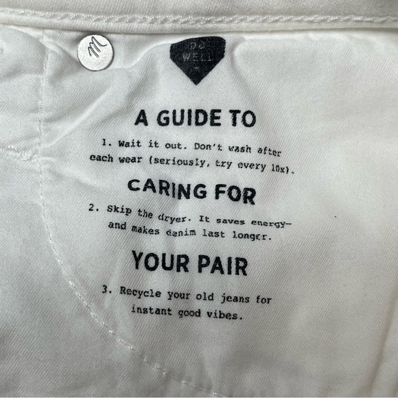 Madewell 10” High Rise Skinny Jeans 26 White Crop Raw Hem Button Front - Picture 16 of 16